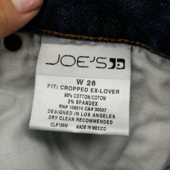 Joes Jeans Womens 26 Ex-Lover Cropped Gemma Distressed Faded Blue Stretch Mid - Picture 9 of 10